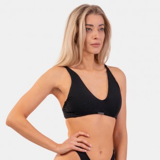 NEBBIA Trojúhelníkové Bralette plavky s vycpávkami 457 - Černá