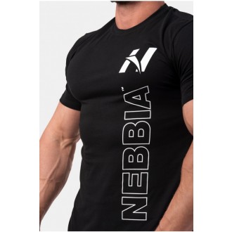 NEBBIA Vertical Logo T shirt 293 - Černé