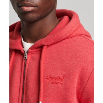 Superdry pánská mikina Organic Cotton Vintage Logo Embroidered Zip - Červená