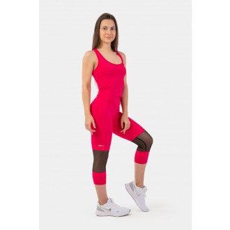 NEBBIA 3/4 sportovní legíny s vysokým pasem 406 - Růžová