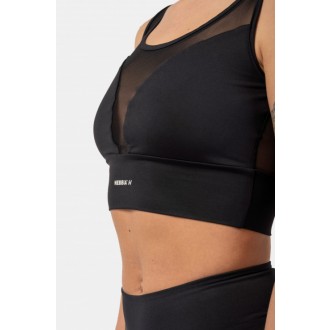 NEBBIA Černá sportovní podprsenka Breathe se síťkou 412 - Černá