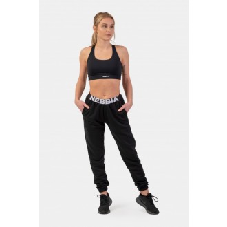 NEBBIA Sportovní podprsenka Active se střední oporou 413 - Černá