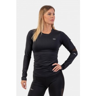 NEBBIA Funkční tričko Smart Pocket s dlouhým rukávem 418 - Černá