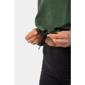 NEBBIA Volná crop mikina s kapucí Iconic 421 - Zelená