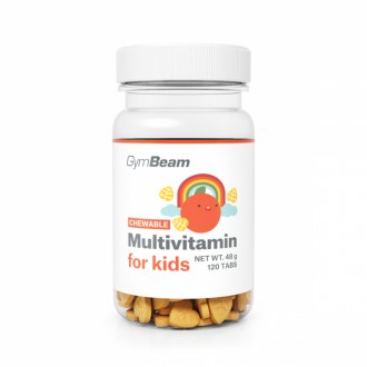 GymBeam Multivitamín, tablety na cucání pro děti - 120 tab.