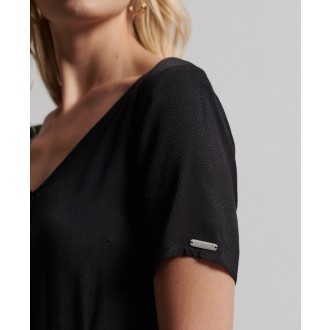 Superdry dámský overal Studios Short Sleeve Jacquard - Black