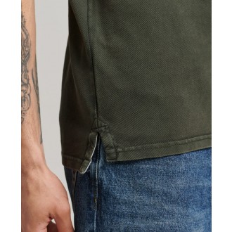 Superdry pánské triko Organic Cotton Vintage Destroy Polo - Zelená