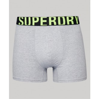 Superdry pánské boxerky Organic Cotton Boxer Dual Logo Double Pack - Šedá