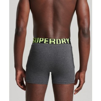 Superdry pánské boxerky Organic Cotton Boxer Dual Logo Double Pack - Šedá