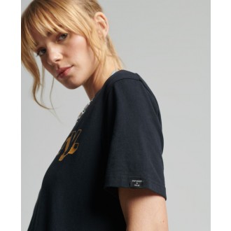 Superdry dámské triko Core Logo Metallic - Black