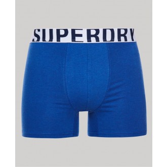 Superdry pánské boxerky Organic Cotton Boxer Dual Logo Double Pack - Modrá