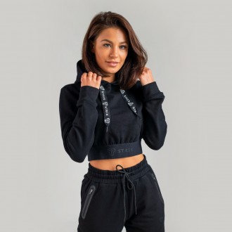 STRIX Dámská mikina Essential Cropped Hoodie Black - černá