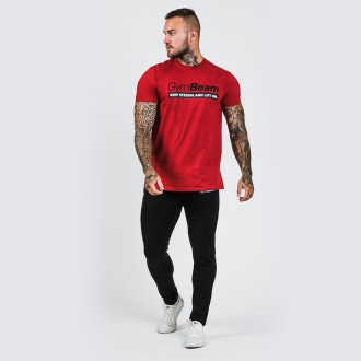 GymBeam Tričko Keep Strong Antique Cherry - červená