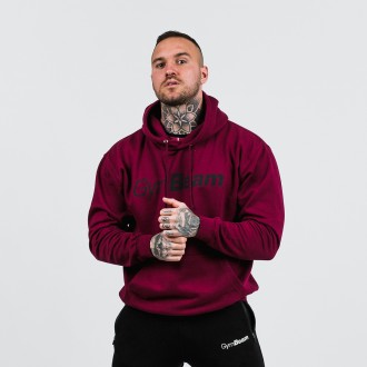 GymBeam Mikina PRO Hoodie Burgundy - burgundy