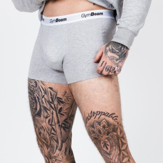 GymBeam Pánské boxerky Essentials 3Pack Grey - šedá