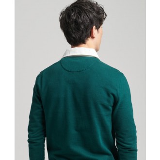 Superdry pánská mikina Vintage Laundered Long Sleeve Rugby Shirt - Zelená