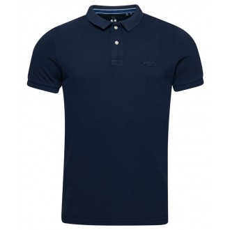 Superdry pánské triko Organic Cotton Vintage Destroy Polo Shirt - Námořnická modrá