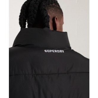 Superdry pánská zimní vesta Non Hooded Sports Puffer Gilet - Black