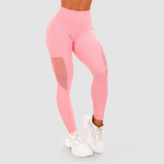 GymBeam Dámské legíny Mesh Panel pink - růžová