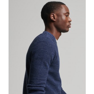 Superdry pánský pulovr Vintage Textured Crew Knit Jumper - Námořnická modrá