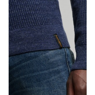 Superdry pánský pulovr Vintage Textured Crew Knit Jumper - Námořnická modrá