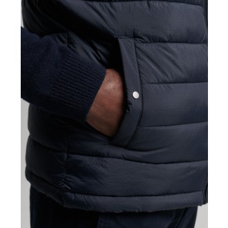 Superdry pánská zimní vesta Lightweight Short Padded Gilet - Námořnická modrá