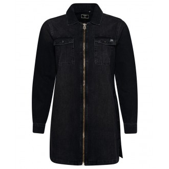 Superdry dámské riflové šaty Denim Shirt Dress - Black