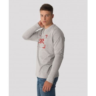 Retrojeans pánské dlouhorukávové triko MERAMEC - Světle šedá