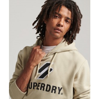 Superdry pánská mikina Stacked Applique Logo Hoodie - Béžová