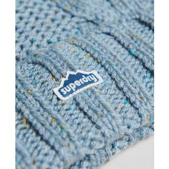 Superdry dámská zimní čepice Vintage Cable Beanie - Světle modrá