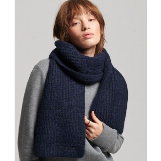 Superdry dámská pletená šála Vintage Ribbed Scarf - Námořnická modrá
