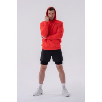 Nebbia Mikina přes hlavu s kapucí a přední kapsou 331 - RED