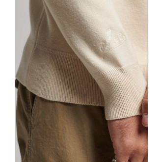 Superdry pánska mikina Vintage Varsity Crew - Krémová