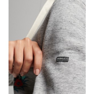 Superdry dámska mikina Vintage Floral Scripted Hood - Sivá