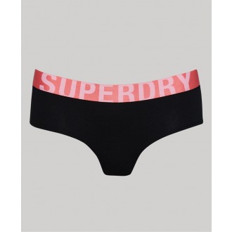 Superdry dámske nohavičky Organic Cotton Large Logo Hipster Briefs - Black