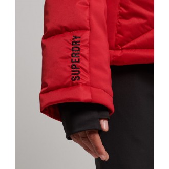 Superdry dámska zimná bunda Snow Luxe Puffer - Červená
