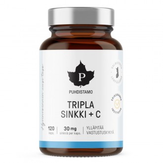 Puhdistamo Triple Zinc 25mg + Vitamin C (Zinek s vitamínem C)