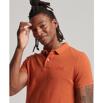 Superdry pánska polokošeľa classic pique polo - Oranžová