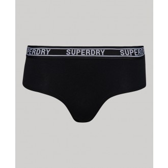 Superdry spodný diel Dámskych plaviek multi logo hipster brief - Black