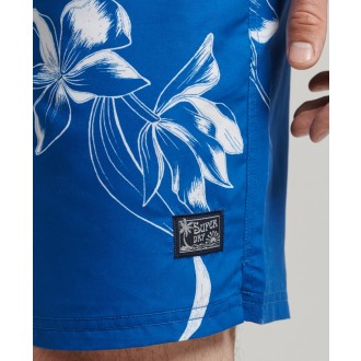 Superdry pánske plavky vintage hawaiian swimshort - Modrá