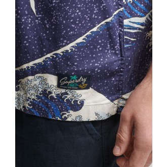 Superdry pánska košeľa vintage hawaiian s-s shirt - Modrá