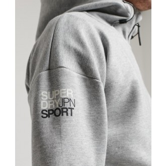 Superdry pánska mikina gymtech zip hoodie - Sivá