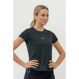 Nebbia FIT Activewear T-shirt Airy with Reflective Logo 438 - BLACK