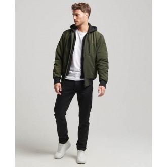 Superdry pánska bunda Military Hooded MA1 Bomber - Zelená