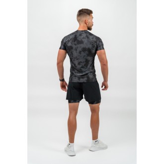 Nebbia Kompresní Camouflage Tričko MAXIMUM 338 - BLACK