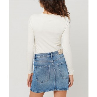 Retrojeans Dámske tričko s dlhým rukávom LAUREL - Biela