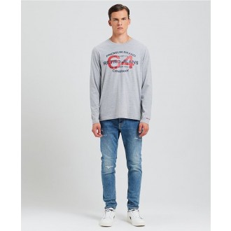 Retrojeans Pánske tričko s dlhým rukávom PARANA - Sivá