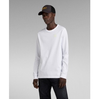 G-STAR RAW Pánske tričko s dlhým rukávom - Biela