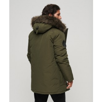 Superdry pánska zimná bunda Everest Faux Fur Hooded Parka - Zelená