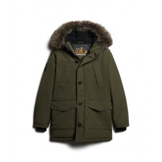 Superdry pánska zimná bunda Everest Faux Fur Hooded Parka - Zelená